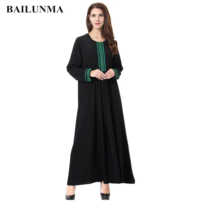 Мусульманские платья, женский халат, Восточная мусульманская Абая, вышивка, мусульманская одежда для женщин, мусульманские платья