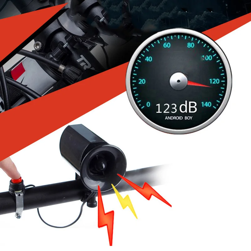 

Bicycle Bell 6 Sounds Super Loud Electronic Bike Horn Handlebar Strong Siren Bell Warning Safety Alarm Timbre Bicicleta LT0100