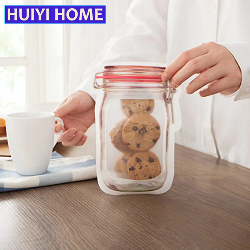 Mason Jar сумки на молнии 18 шт Многоразовые Пакеты для закусок герметичные пакеты