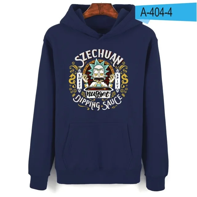 navy blue Рик и Морти Harajuku мультфильм Толстовка для мужчин/женщин осень зима пуловер куртка толстовки уличная одежда с мотивами из аниме спортивный костюм размера плюс - Цвет: navy blue