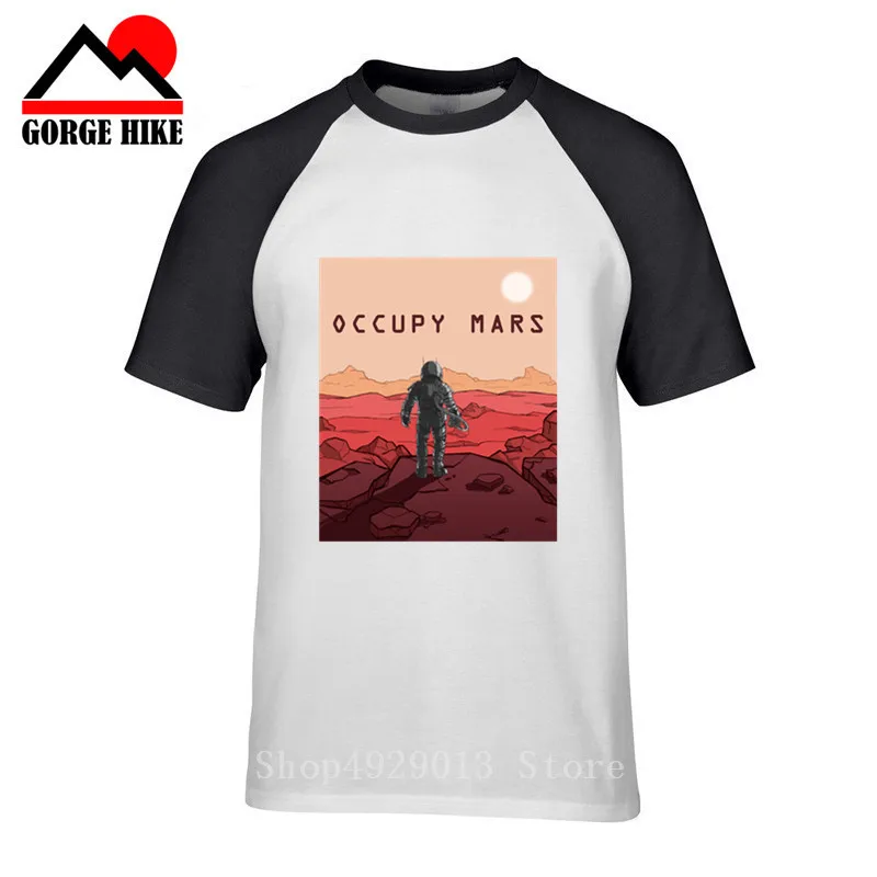 New Star Occupy Mars Adventure Space X Tshirts Volcanic Planet Rocks Men t shirt Back To The Future Galaxy Astronau Wars T Shirt | Мужская