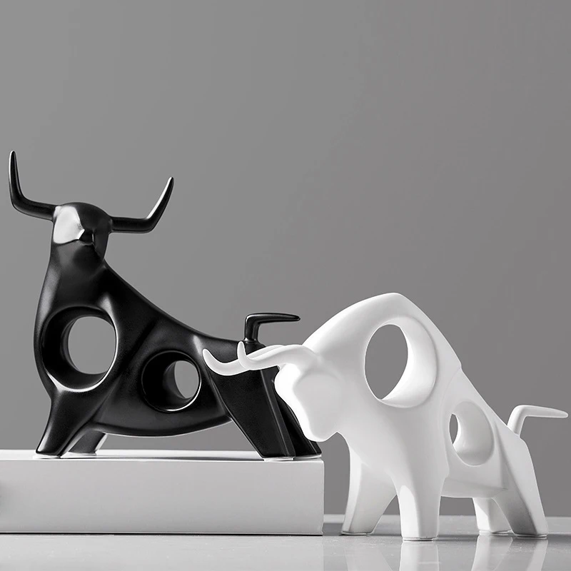 Современная креативная статуя коровы Фортуны керамические украшения для дома
