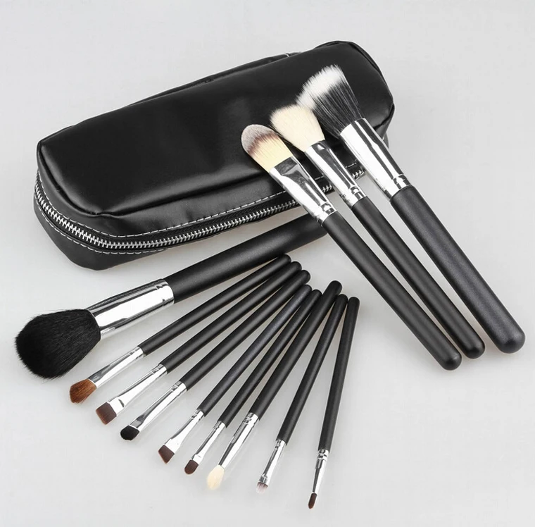 Professional Cosmetics Makeup Brush Set 12Pcs Brushes Cosmetic Kit Leather Bag Pouch Brand Make UP Tool | Красота и здоровье