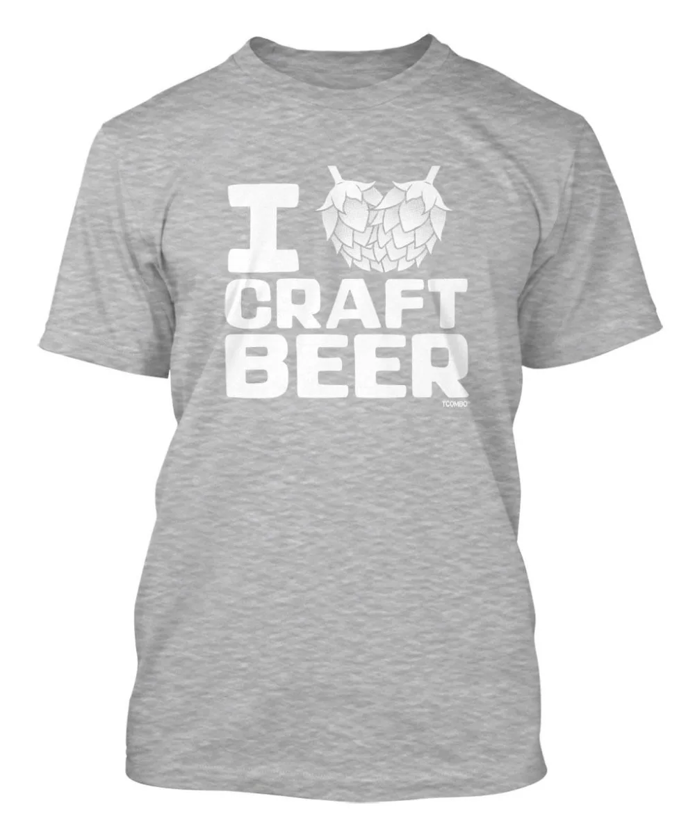 Мужская летняя футболка с вырезом лодочкой и надписью I Love Craft 2019|Мужские