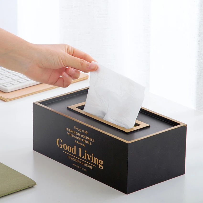 Nordic INS wooden crafts Living room dining decoration ornaments Simple tissue box Home Storage &amp Organization | Дом и сад