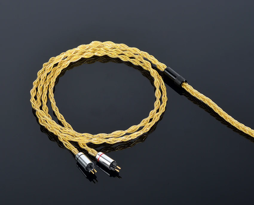 0 78 мм 2 Pin ручной работы DIY Обновлено 8 ядро 3 5 кабель 7N Позолоченные Медь Шнур для