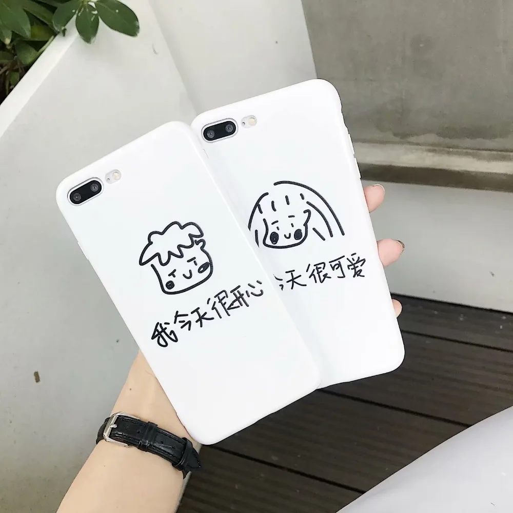 ORYKSZ For iphone X XR XS Max Case Cartoon Cute Boy Girl Pattern Silicone Soft Phone Cases 6 6s 7 8Plus Back Cover |