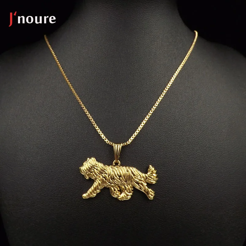 J'noure Fashion Jewelry Of Briard Movement Pendant Necklaces Metal Alloy Cute Snake Chain Animal Dog Necklace Gifts Women A121 |