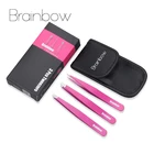 Пинцет Brainbow 3 шт.компл., пинцет для бровей из нержавеющей стали для глаз, инструменты для удаления волос на лице, аппликатор для наращивания ресниц на веке