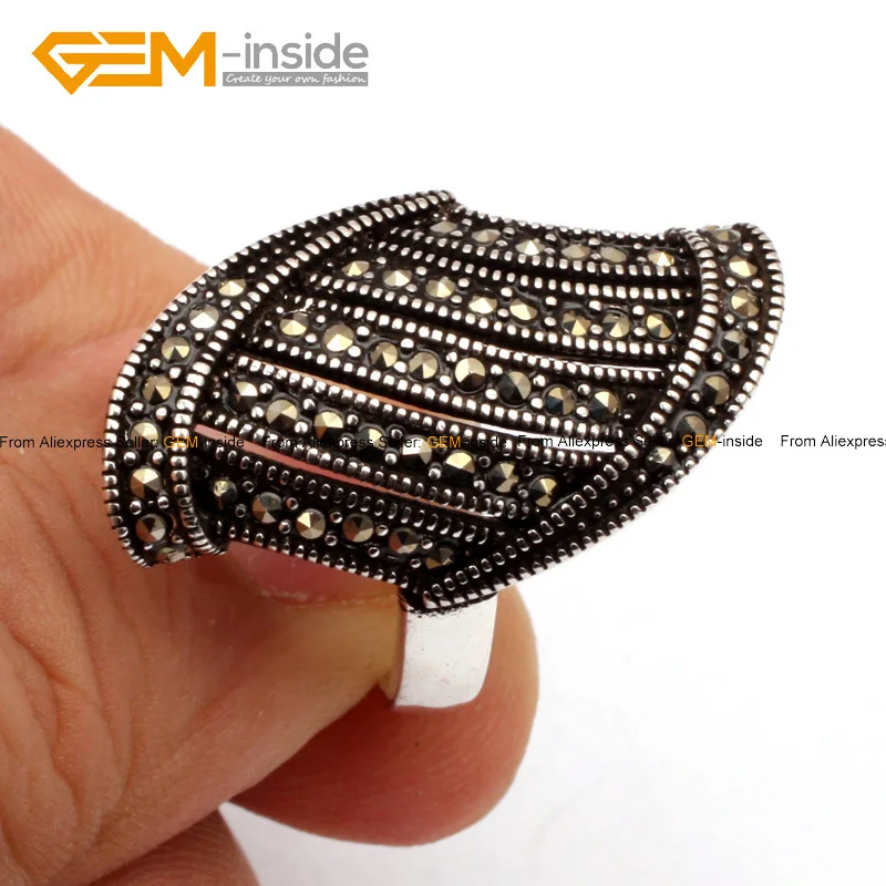 Марказит в форме лестницы старинное серебряное кольцо серьги кулон ювелирный