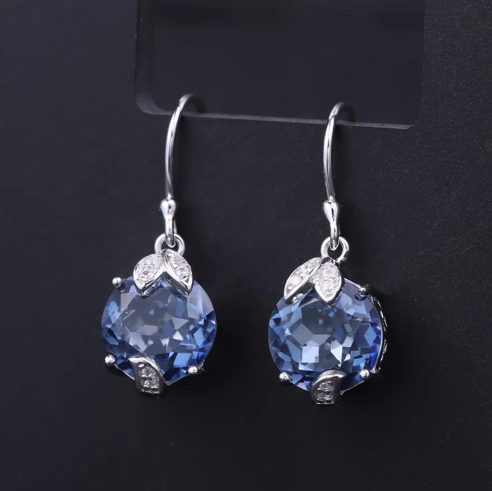 Женские серьги подвески из серебра 925 пробы с мистическим кварцем|drop earrings|jewelry