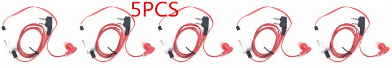 5 шт. красные наушники Moore для baofeng UV5R BF888S uv82 PUXING px777 px888k QUANSHENG uv2 Двусторонняя