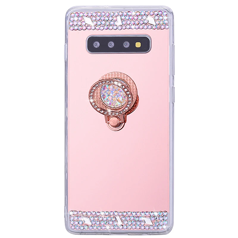 For Samsung Galaxy S10 Plus Case 5G Mirror Clear Armor A9 2018 A7 case Ring Cover phone bumper A50 A70 A20 S10e | Мобильные телефоны