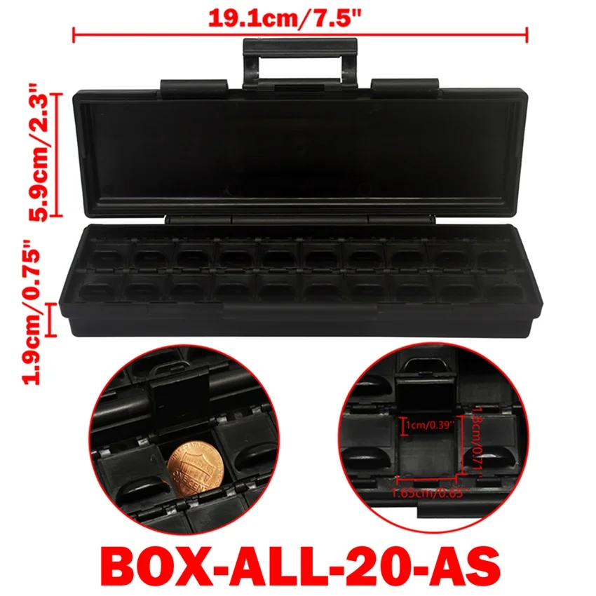 BOXALL20AS AideTek корпус поверхностного монтажа SMD хранения электроники ящики и органайзеры пластик антистатические резистор коробки - Цвет: BOXALL20AS