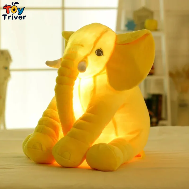 Красочная светящаяся светодиодная подсветка в виде слона плюшевая игрушка