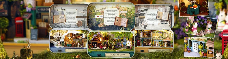 Кукольный дом мебель миниатюрный кукольный домик DIY миниатюрный дом комната коробка театр игрушки для детей наклейки DIY кукольный домик A