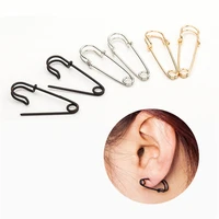 novelty new cute girls punk style safety pins hoop earring for women vintage pin stud earings men jewelry party gift