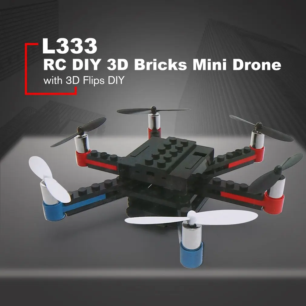 L333 мини микро RC строительный блок 3D кирпичи Квадрокоптер мультироторный Дрон с переворачивающимся безголовым режимом DIY для начинающих подарок