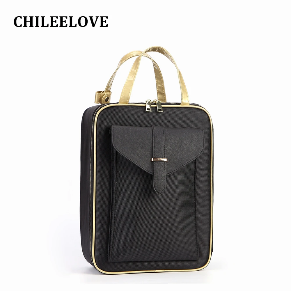 CHILEELOVE, профессиональный рюкзак для макияжа, сумочка, косметический макияж, многослойный Чехол для макияжа, коробка для макияжа, набор кистей для ухода за кожей