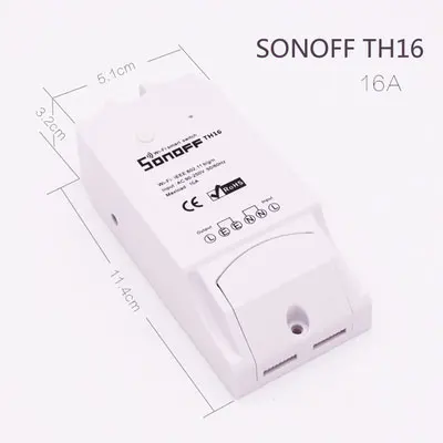 16A Switch Sonoff TH 10A умный переключатель Wi-Fi для мониторинга температуры и влажности умный переключатель Умный домашний переключатель работает с Alexa Google Home - Комплект: 16A Switch
