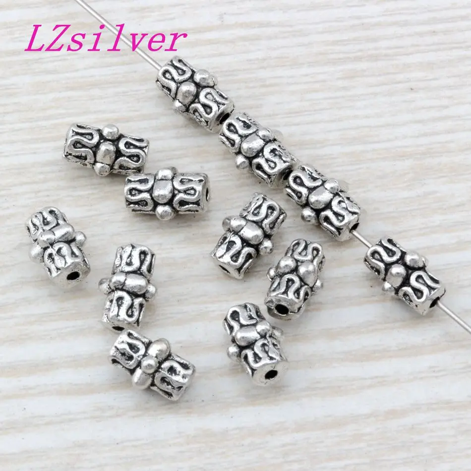 

100Pcs Tibetan Silver Zinc Alloy Bali Style Spacer Beads 7 x10mm DIY Jewelry D12
