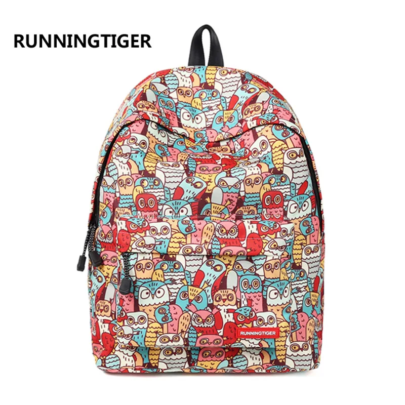 RUNNINGTIGER модные школьные сумки для девочек и мальчиков рюкзак с принтом совы