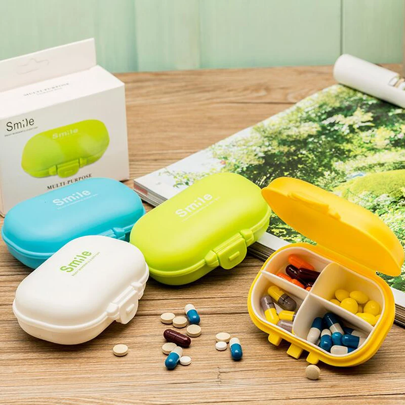 Милый 4 сетки Мини Дорожный Чехол для таблеток s разветвитель планшет капсульный