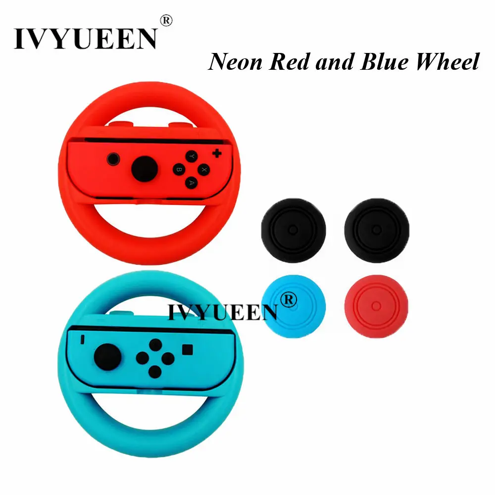 Blue and Red Wheel IVYUEEN 2 шт Обновление версии контроллер ручки для пульта Nintendo NS NX Joy-Con консоль Joy Cons держатель-синий/зеленый - Цвет: Blue and Red Wheel