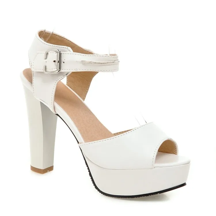 BLXQPYT/tenis feminino sapato feminino Sandalias Mujer; босоножки; женская обувь; женские туфли-лодочки на высоком каблуке; большие размеры 34-45; M57 - Цвет: Белый