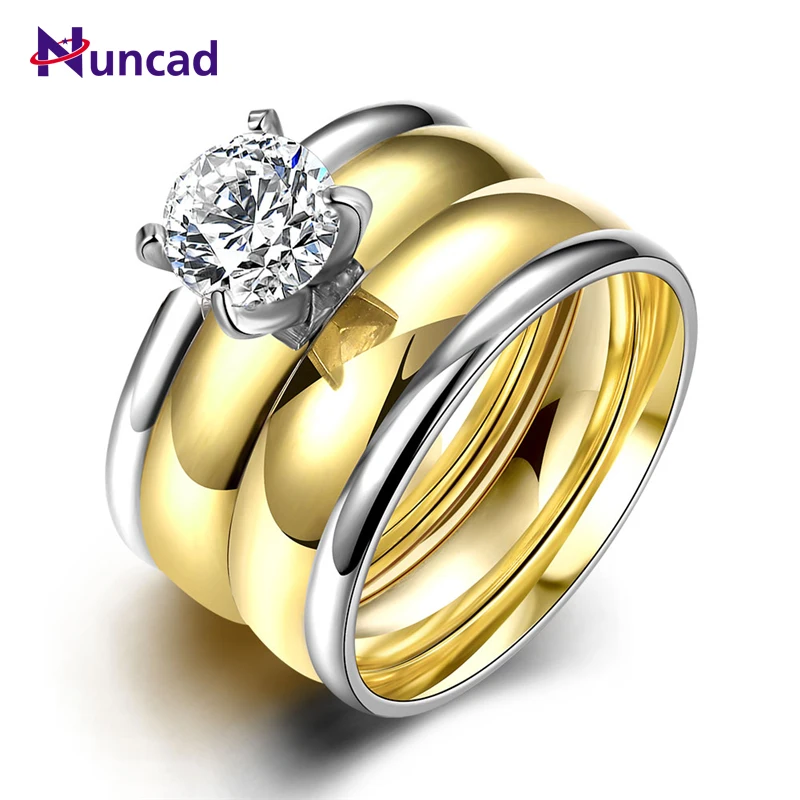 Мужское/женское кольцо из титановой стали Nuncad классные кольца золотого цвета