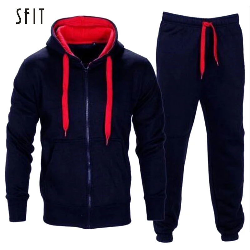SFIT спортивный костюм набор мужская одежда мода жира размера плюс Спортивная для