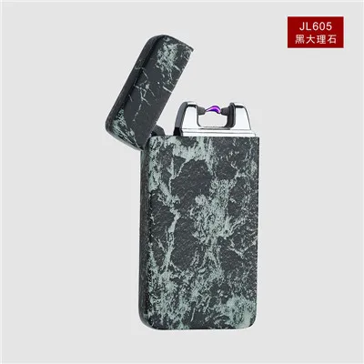 Black Marble Плазменная Зажигалка для сигар Arc Palse, ветрозащитные, импульсные зажигалки, перезаряжаемая зажигалка USB, аксессуары для сигарет, электронная зажигалка - Цвет: Black Marble