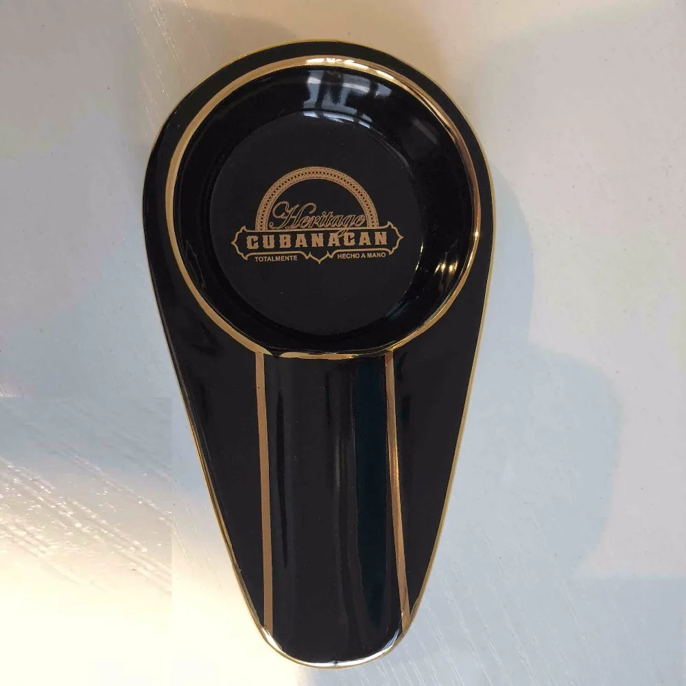 COHIBA Cigar Gadgets Ceramic Ashtray Single Holder Round Ash Slot 4 Colors Yellow Tobacco Cigarette Gift Box | Дом и сад
