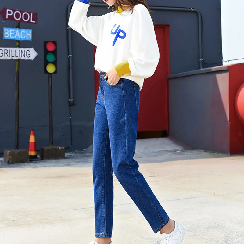 Высококачественные штаны шаровары винтажные джинсы с высокой талией новинка 2019