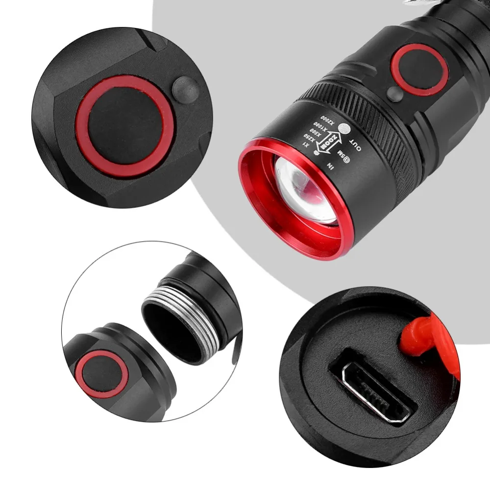 XML T6 USB зарядка фонарик СВЕТОДИОДНЫЙ Карманный небольшой водонепроницаемый