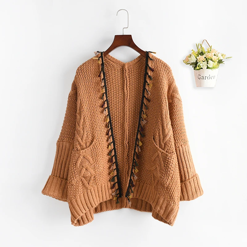 Women Knitted Sweater Spring Autumn Korean Patchwork Long Sleeve Cardigan Knitting Coat Streetwear Causal Clothing tops |