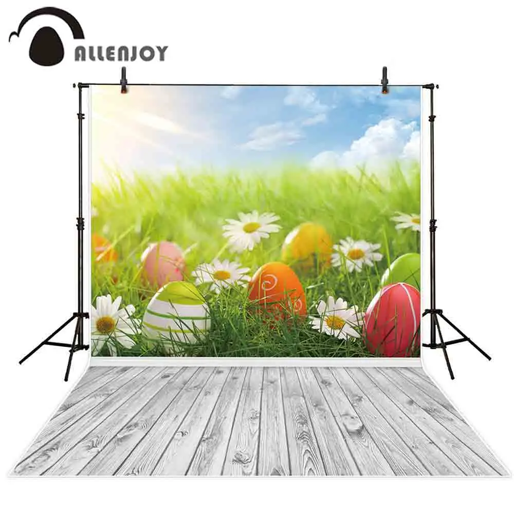 Фон для фотосъемки Allenjoy с изображением неба облаков сияющих цветов яиц дерева