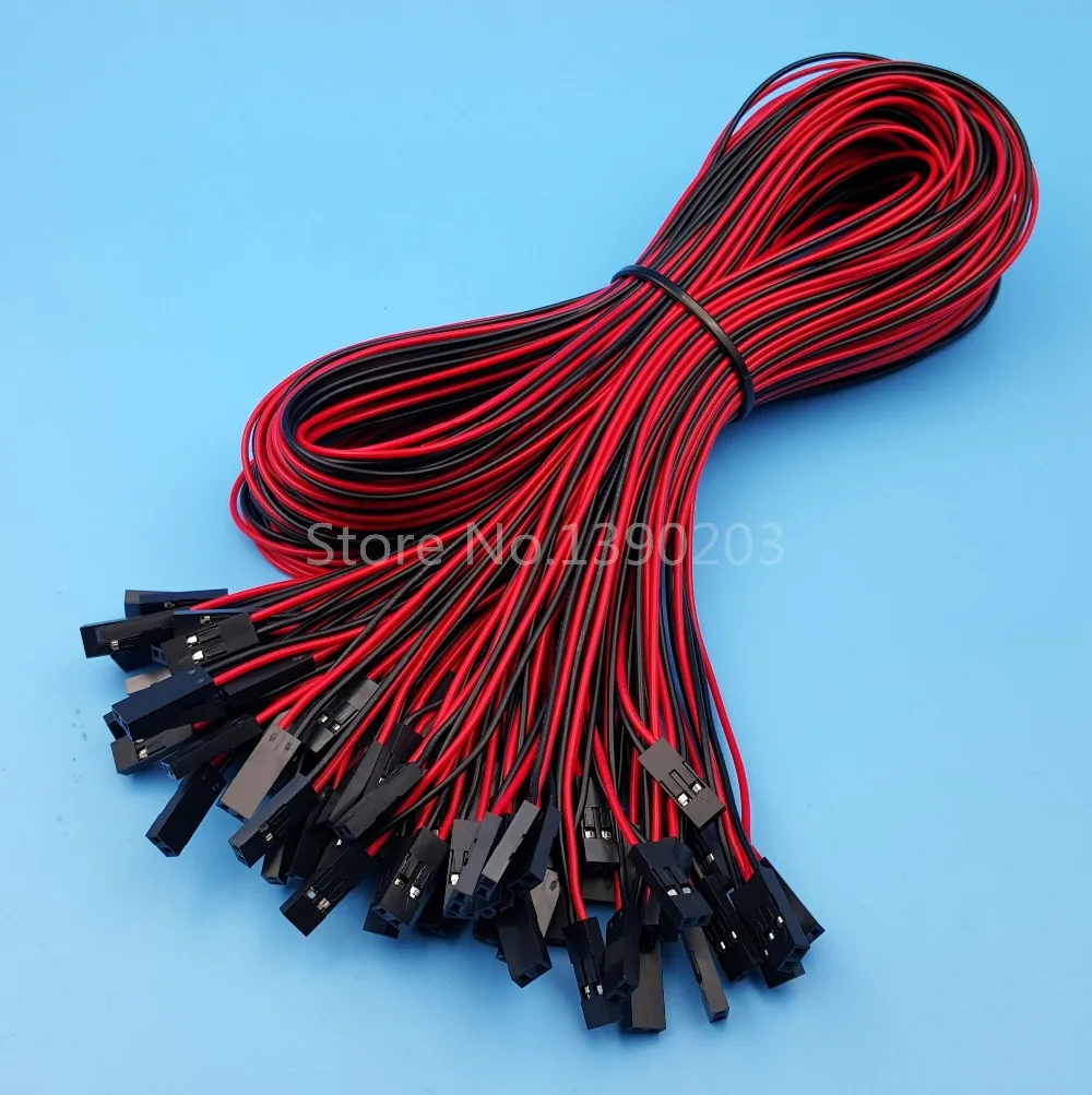 Соединитель перемычки Dupont 26AWG для 3D принтера 2 контакта 54 мм 70 см 50 шт.|2.54mm female