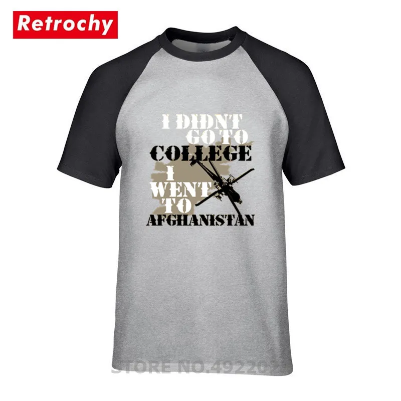 I't Go To College I Went Afghanistan Army Футболка мужская крутая дизайнерская футболка для