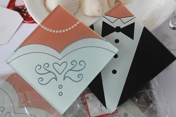 

Cup Mat Wedding Gift Party Favor Valentine's Day Gift Glass Coasters