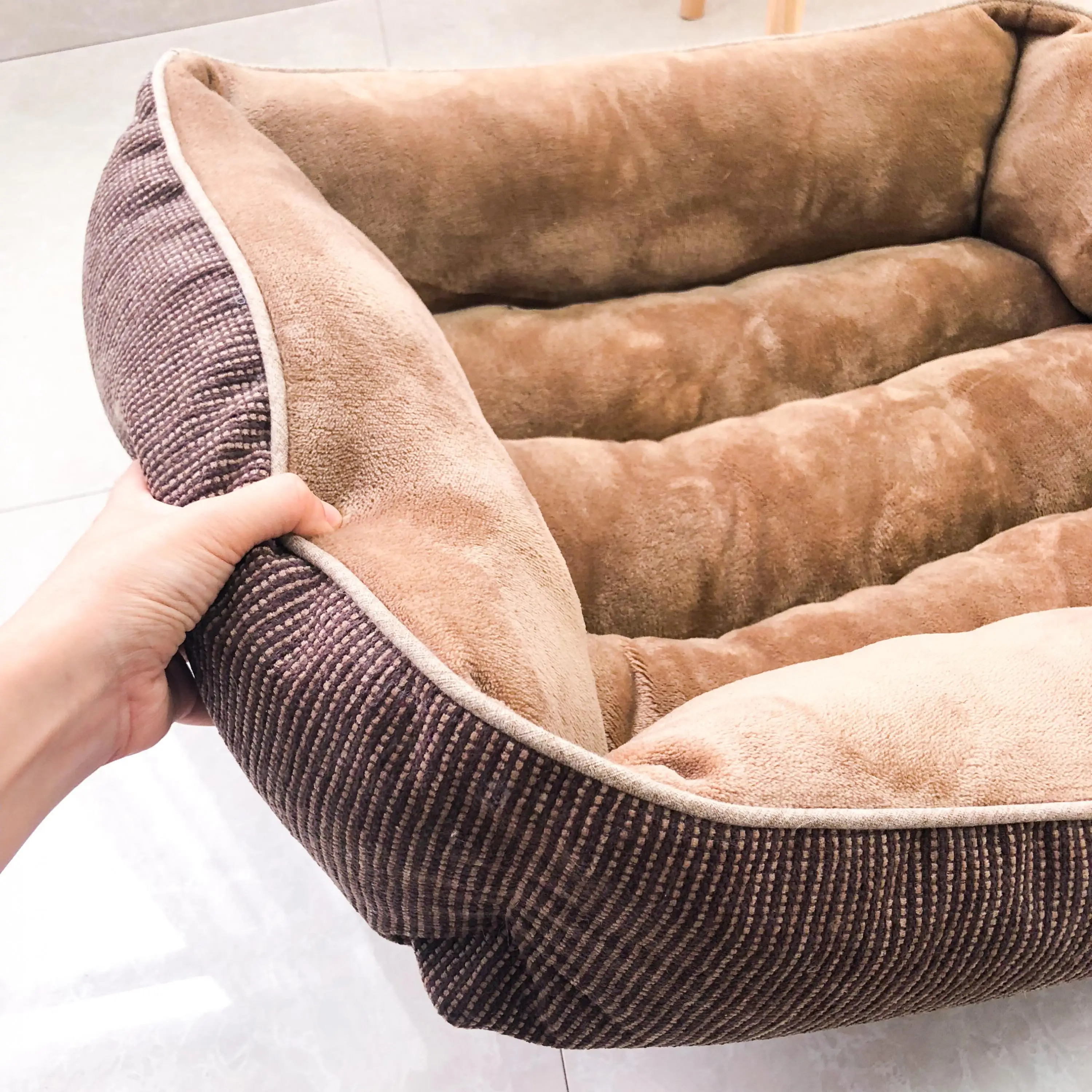 Роскошная кровать для кошек домик маленьких собак толстая и теплая плюшевая