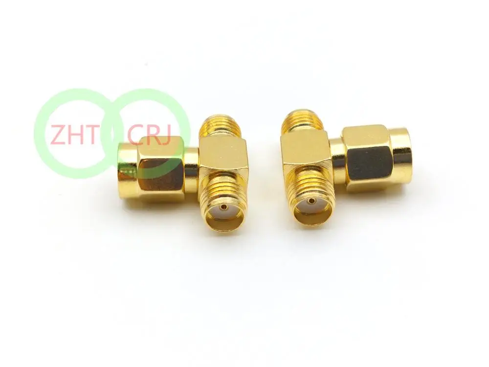 Золотая штепсельная Вилка SMA к 2 двойным разъему адаптера female triple T|plug gold|plug maleplug t |