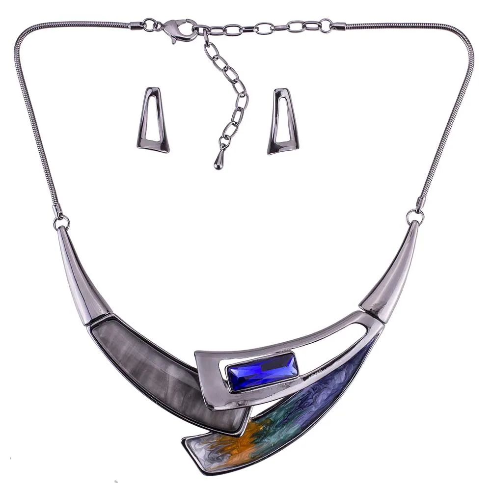 MS1505039 High Quality Jewelry Sets Lead&ampNickle Free Choker Necklace Rosegold Plated Woman's Earring Set | Украшения и