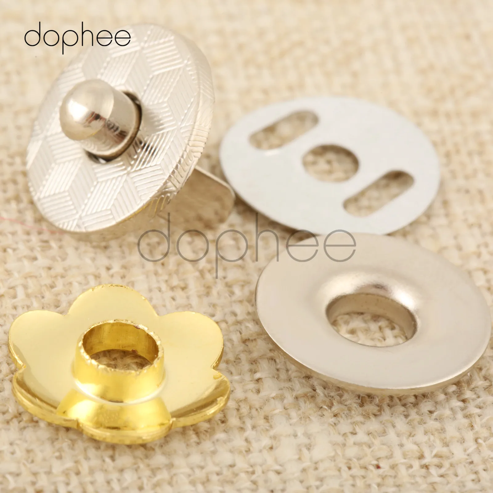 Dophee 5 комплектов 17 мм Магнитные защелки в форме цветка 2 цвета пряжки, пуговицы пресс украшение для шитья Ремесло одежда кошелек сумка