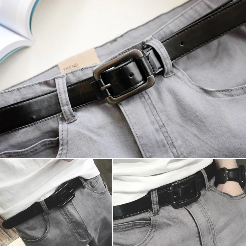 Прямоугольник Сплава брюки ретро Зауженные джинсы Для женщин Мода Ремни