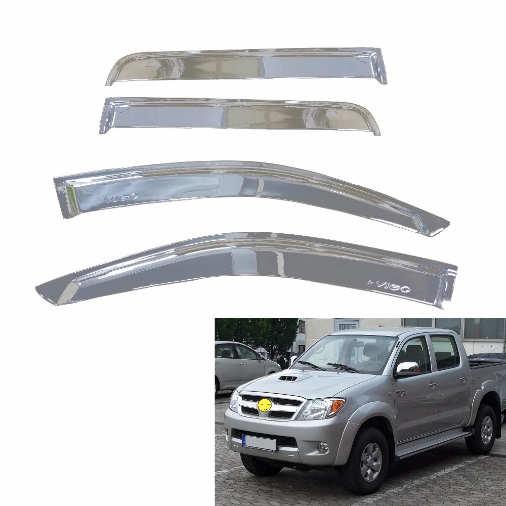 2005 2006 2007 2008 2009 2010 2011 для Toyota Hilux Vigo хромированный дефлектор окна козырек Vent Rain Guard 4