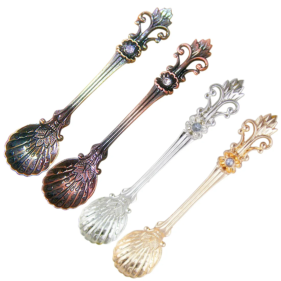 1 шт. металлическая резная ложка для чая|Кофейные совки| |