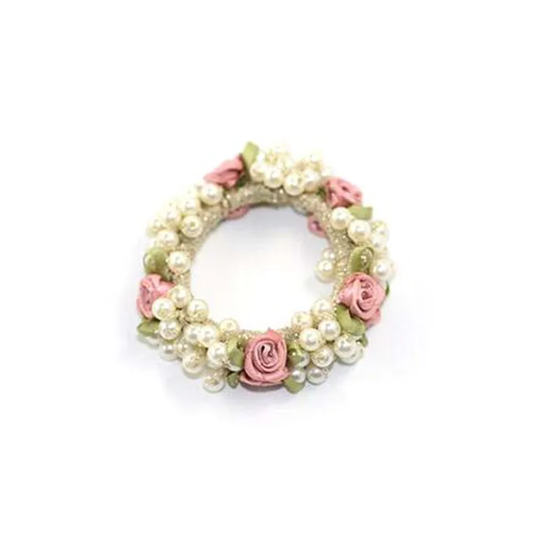 Женские аксессуары для волос эластичные резинки с цветами жемчужинами и