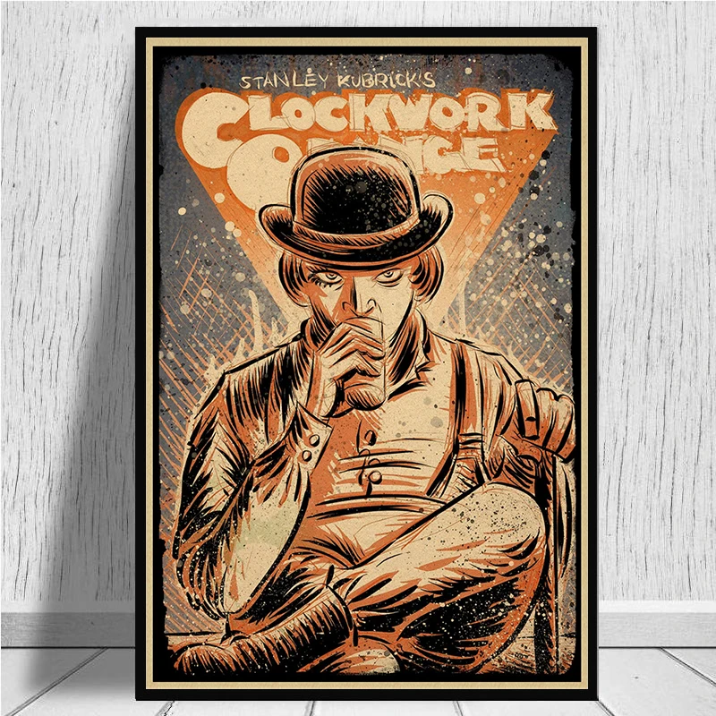 Заводной оранжевый кинопостер настенный Бар Кафе художественное украшение
