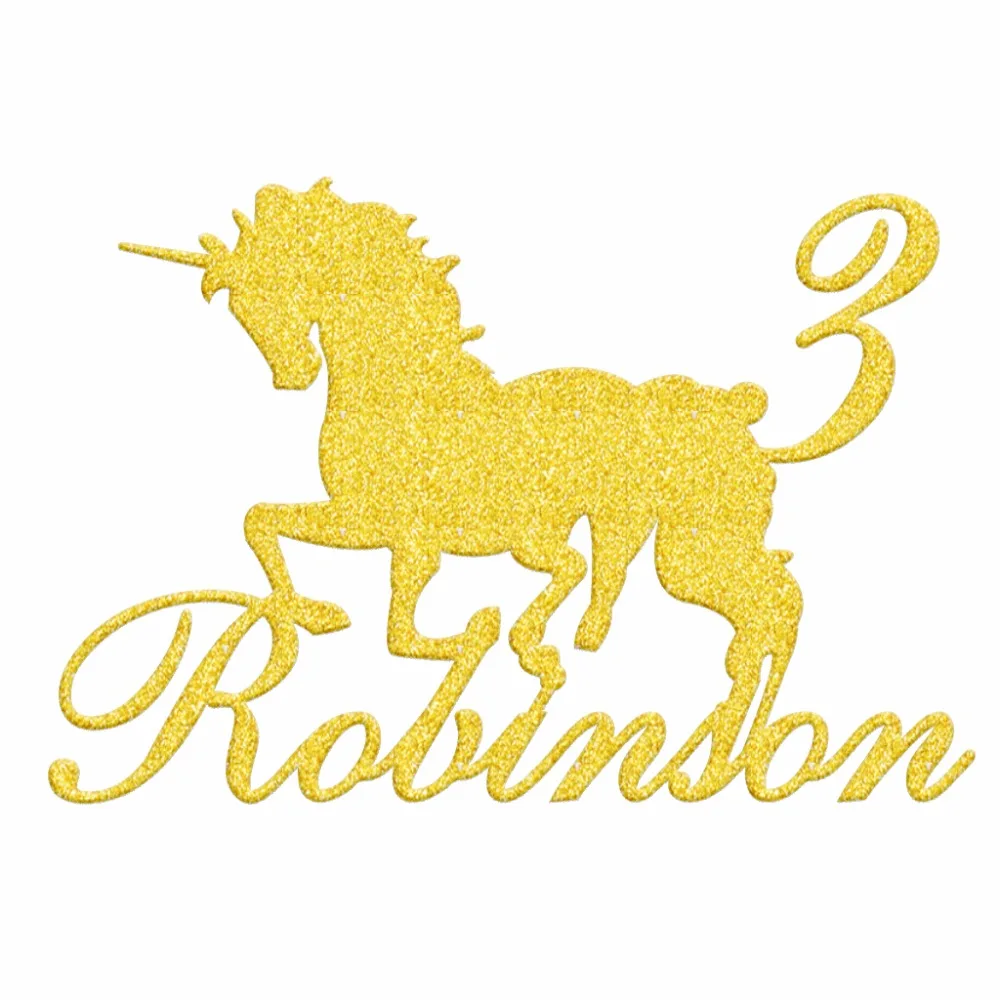 Персонализированный пользовательский Топпер для торта в виде единорога